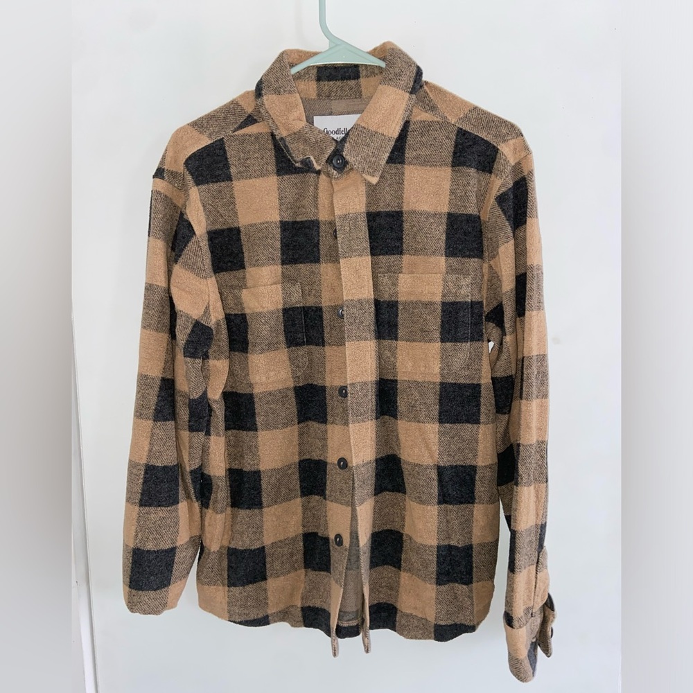 Goodfellow & Co Black and Tan Checkered Shirt